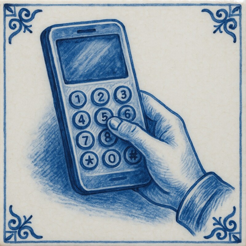 delft tile mobilephone