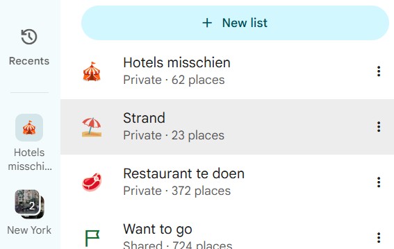maps lists